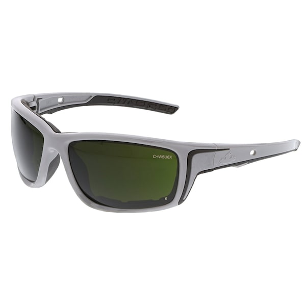 Mcr Safety Swagger (SR5), Welding Safety Glasses, MAX6 Anti-Fog, Green Filter 5.0 Lens, Glacier Gray Frame SR5250PF - main
